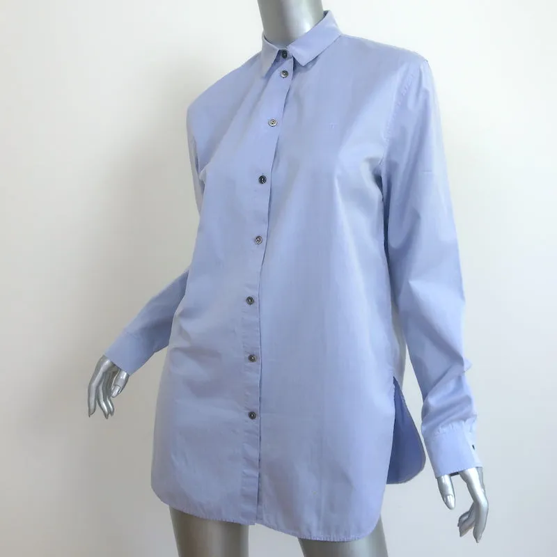 T par Alexander Wang Chemise à boutons brodée avec logo en coton bleu taille S