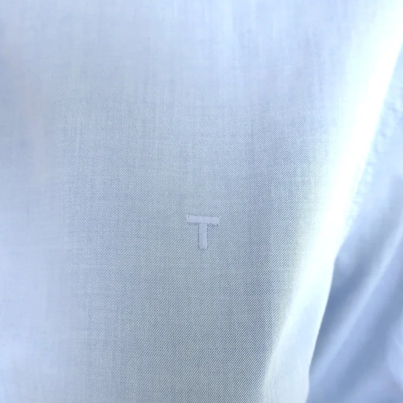 T par Alexander Wang Chemise à boutons brodée avec logo en coton bleu taille S