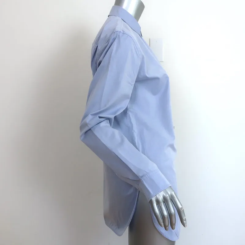 T par Alexander Wang Chemise à boutons brodée avec logo en coton bleu taille S