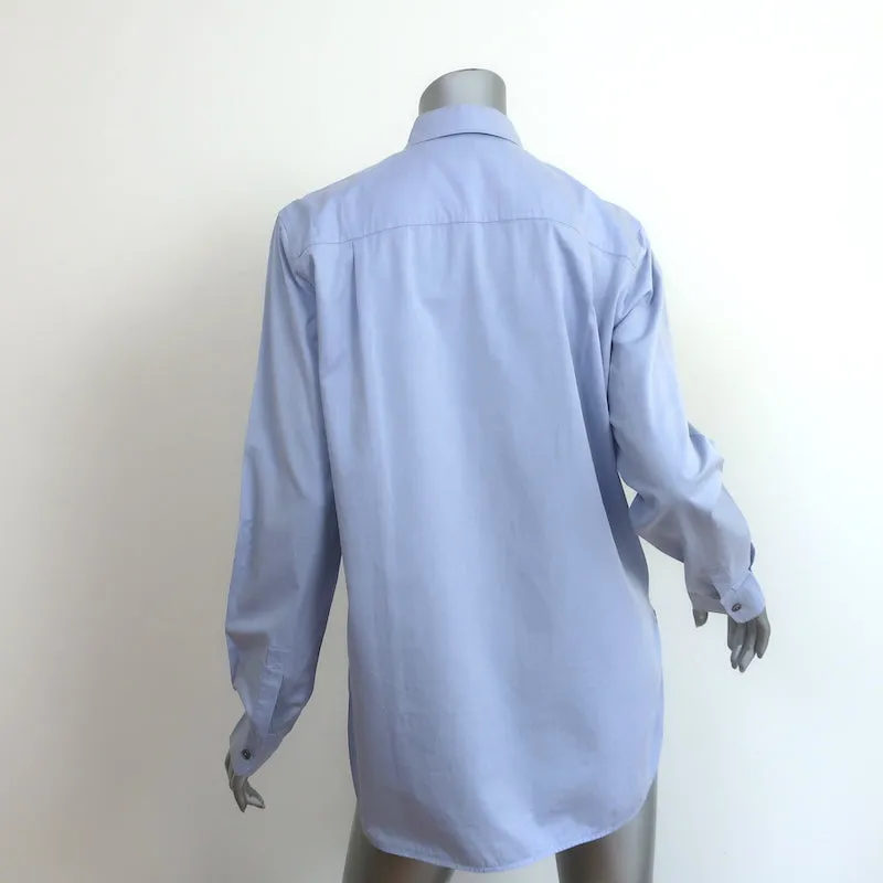 T par Alexander Wang Chemise à boutons brodée avec logo en coton bleu taille S
