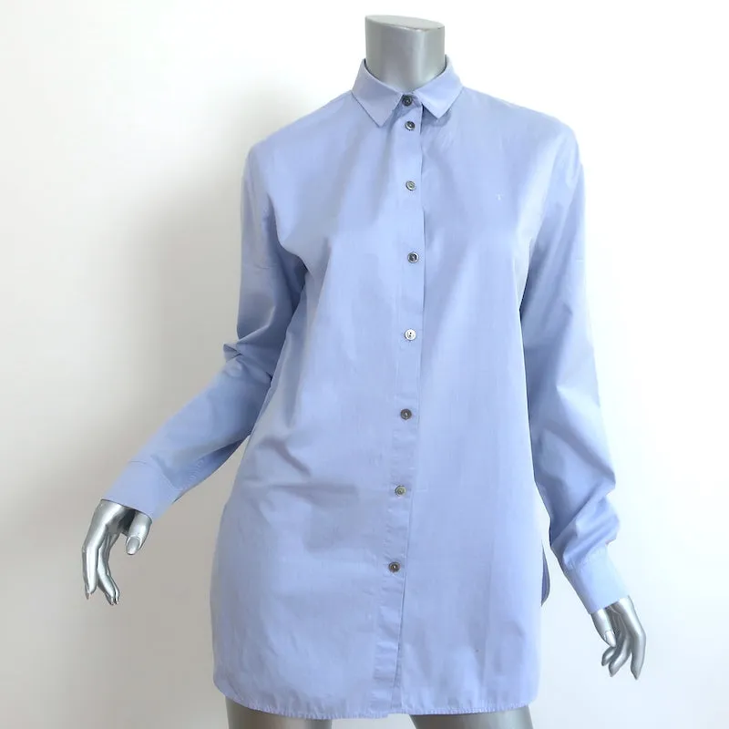 T par Alexander Wang Chemise à boutons brodée avec logo en coton bleu taille S