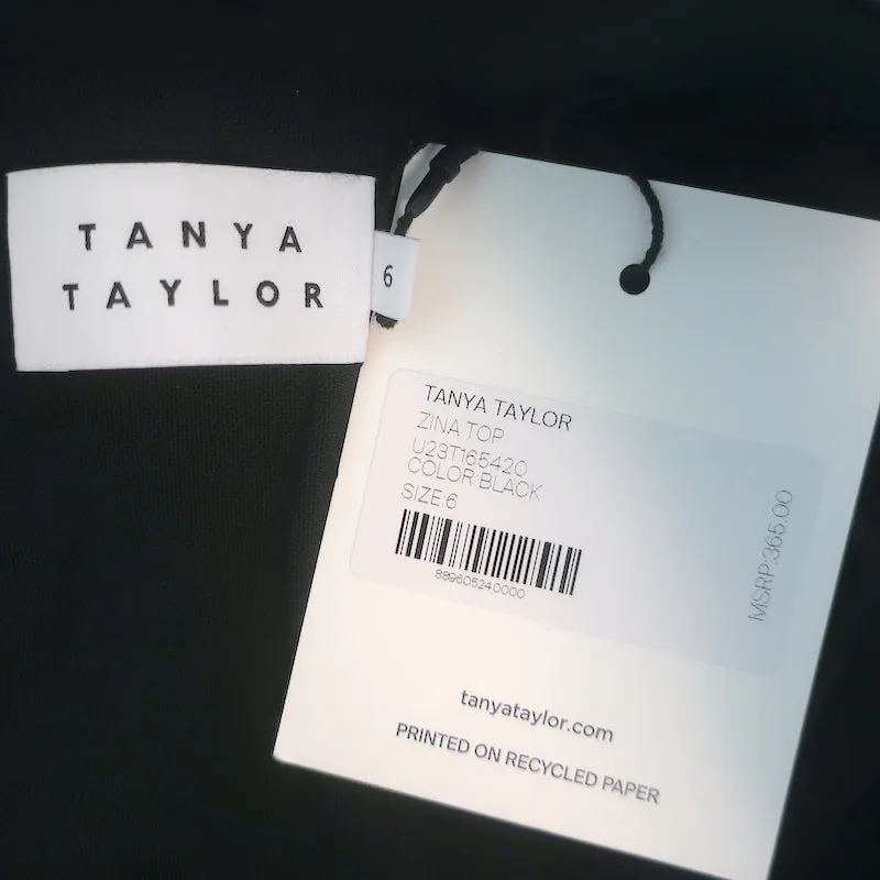 Tanya Taylor Zina Haut à Bretelles avec Attaches Noires en Dentelle Taille 6 NEUF
