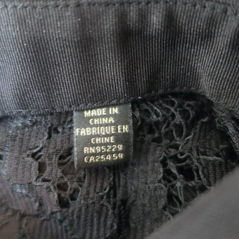 Chemise Ted Baker à boutons et dentelle noire Taille 2 Manches longues