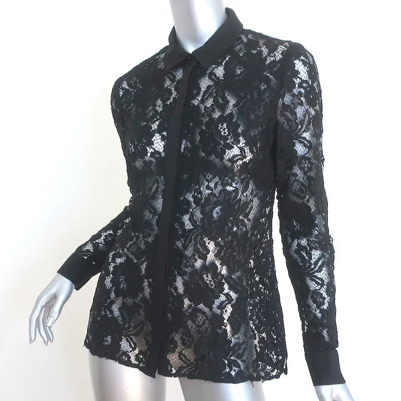 Chemise Ted Baker à boutons et dentelle noire Taille 2 Manches longues