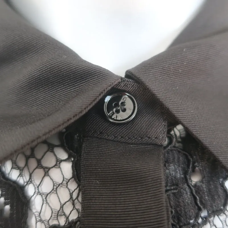 Chemise Ted Baker à boutons et dentelle noire Taille 2 Manches longues