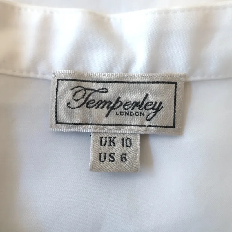 Chemise boutonnée à broderie de dentelle Temperley - Blanc Coton Taille US 6 Manches courtes Haut