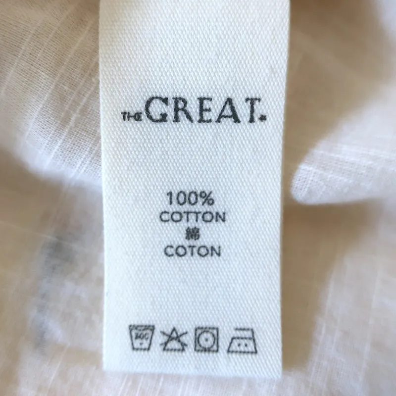 LE MAGNIFIQUE Haut Brodé de Fleurs en Coton Écru Taille 2 Blouse à Manches Courtes