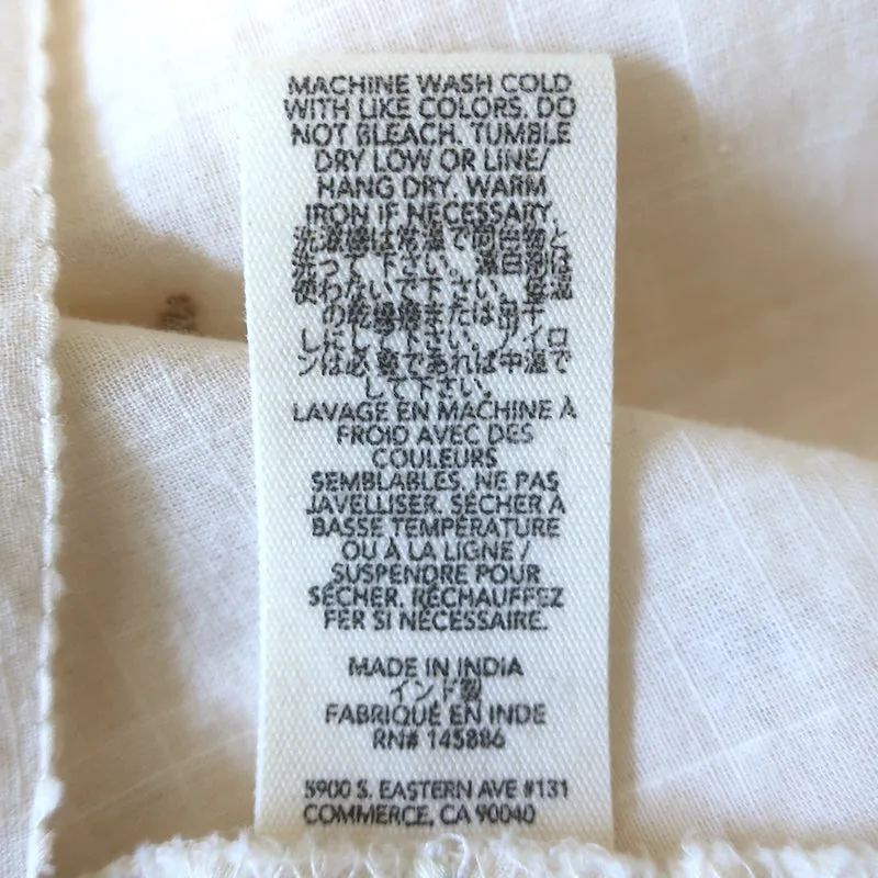 LE MAGNIFIQUE Haut Brodé de Fleurs en Coton Écru Taille 2 Blouse à Manches Courtes