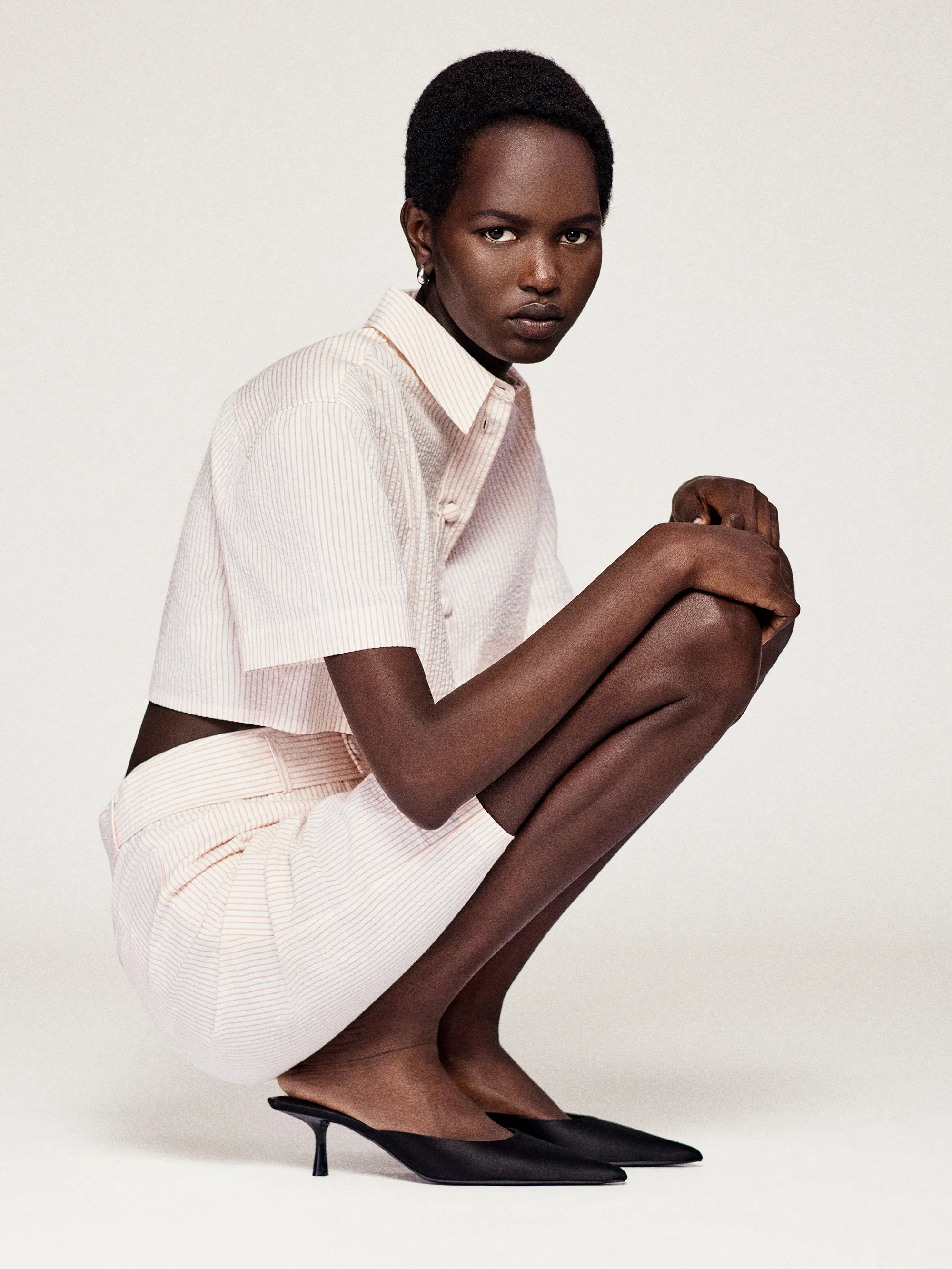 La Chemise Courte Seersucker -- Azalée Multicolore
