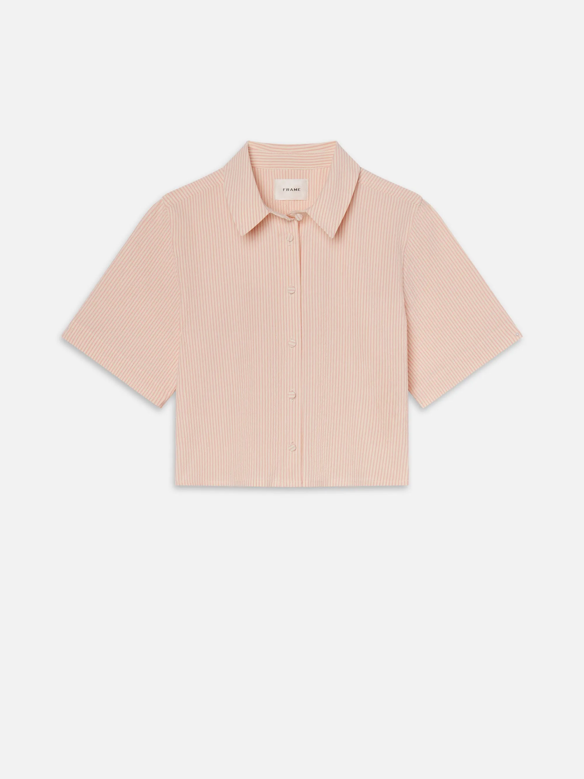 La Chemise Courte Seersucker -- Azalée Multicolore