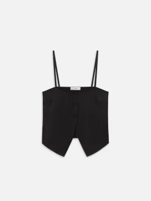 The Silk Button Cami -- Black