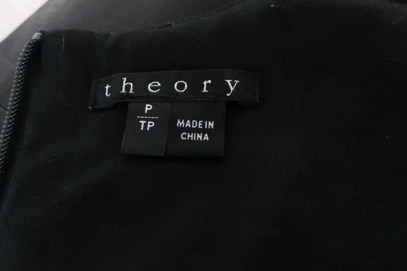 Blouse sans manches Theory Hodal L avec surpiqûres en cuir noir/blanc taille petite