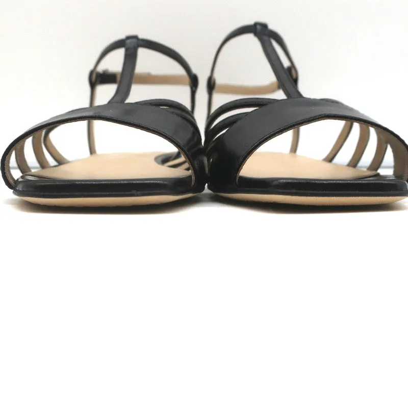 Sandales à bride Theory V en cuir noir taille 38.5 Escarpins à bride arrière NEUF