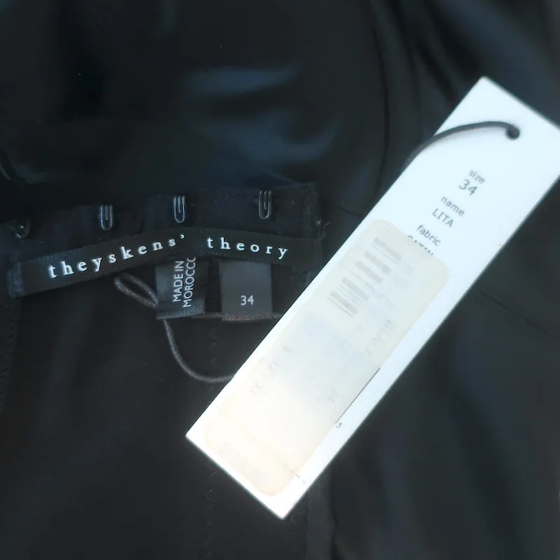 Theyskens' Theory Haut de Soutien-Gorge en Satin Lita Noir Taille 34 NEUF
