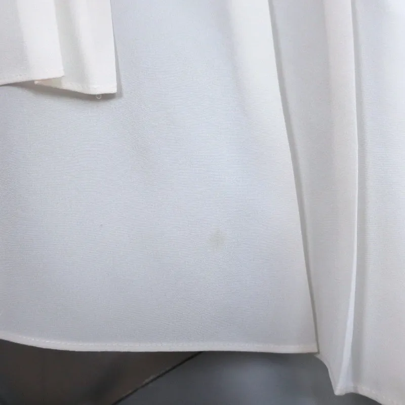 Tibi Blouse Asymétrique à Plis Crème Taille 6 Sans Manches Col en V