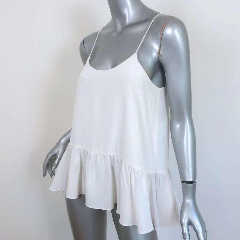 Tibi Ruffle Cami Top en Soie Blanche Taille 6