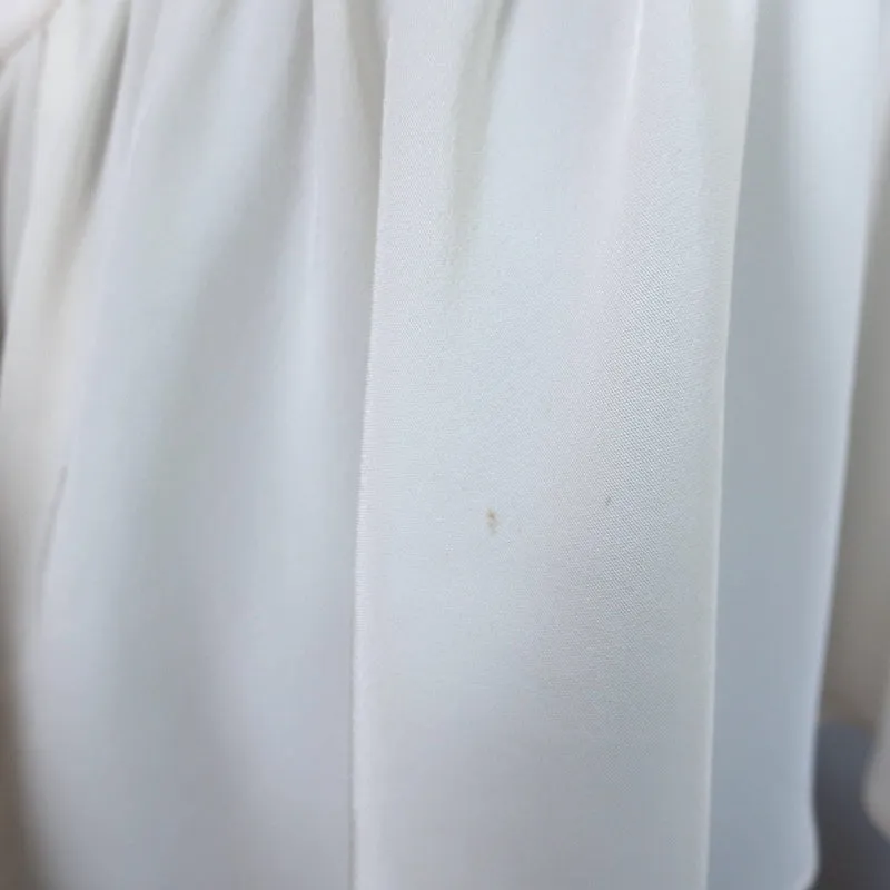 Tibi Ruffle Cami Top en Soie Blanche Taille 6