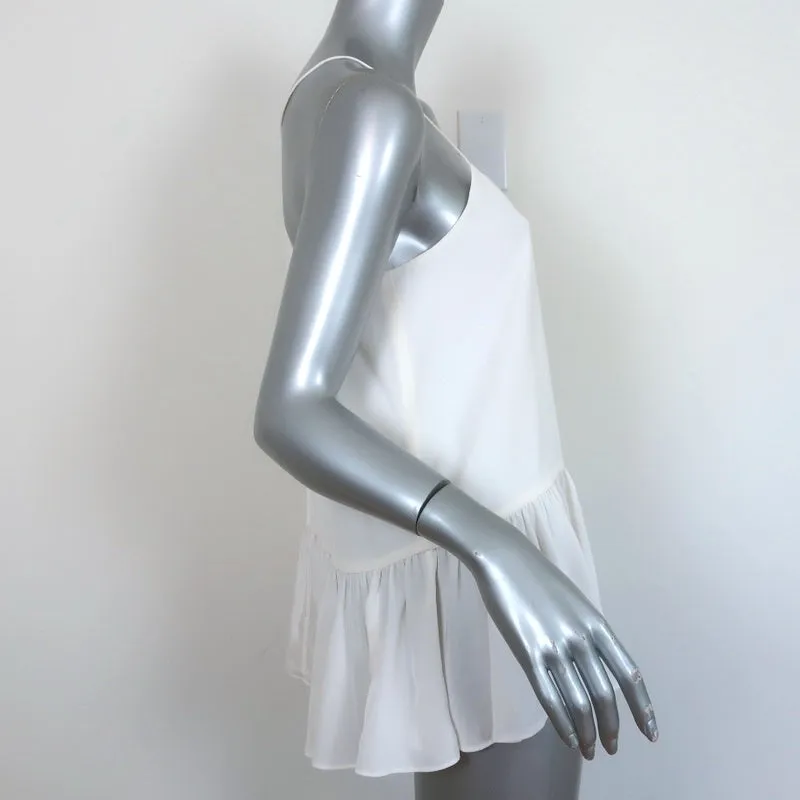 Tibi Ruffle Cami Top en Soie Blanche Taille 6