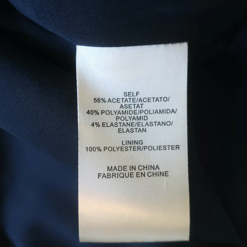 Tibi Blouse sans manches à dos ouvert en crêpe extensible marine avec smocks taille 8 NEUVE