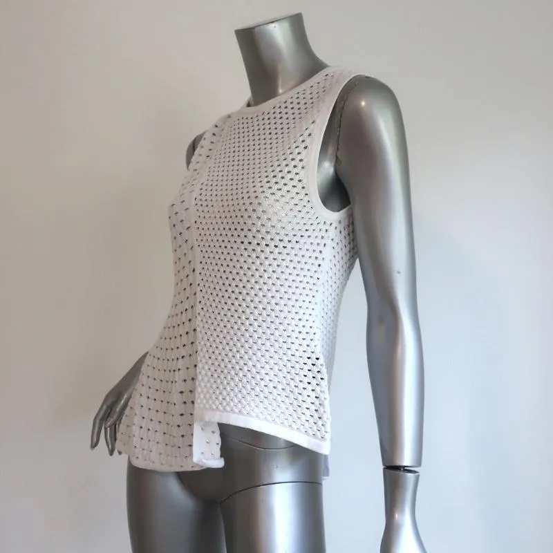 Timo Weiland Haut asymétrique blanc en maille tricotée Taille Très Petite NEUF
