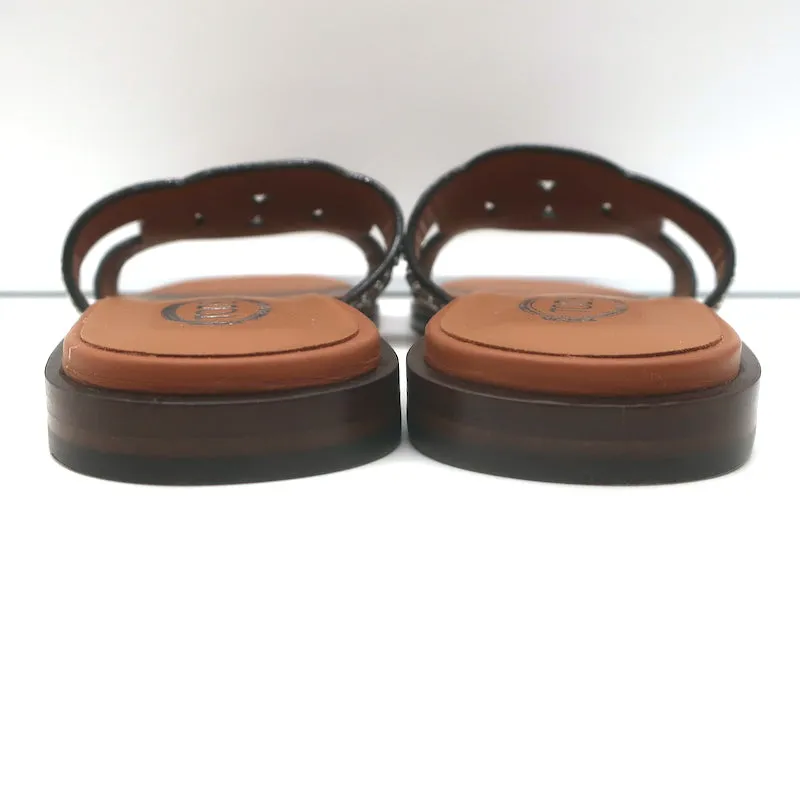 Tod's Sandales Kate à Clous en Cuir Marron Taille 36.5 NEUVE