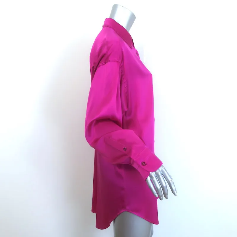 Tom Ford Chemise Satin Oversized Rose Vif en Soie Mixte Taille 42 Manches Longues