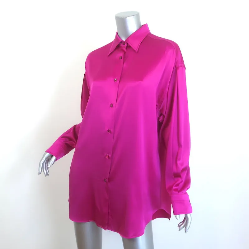 Tom Ford Chemise Satin Oversized Rose Vif en Soie Mixte Taille 42 Manches Longues