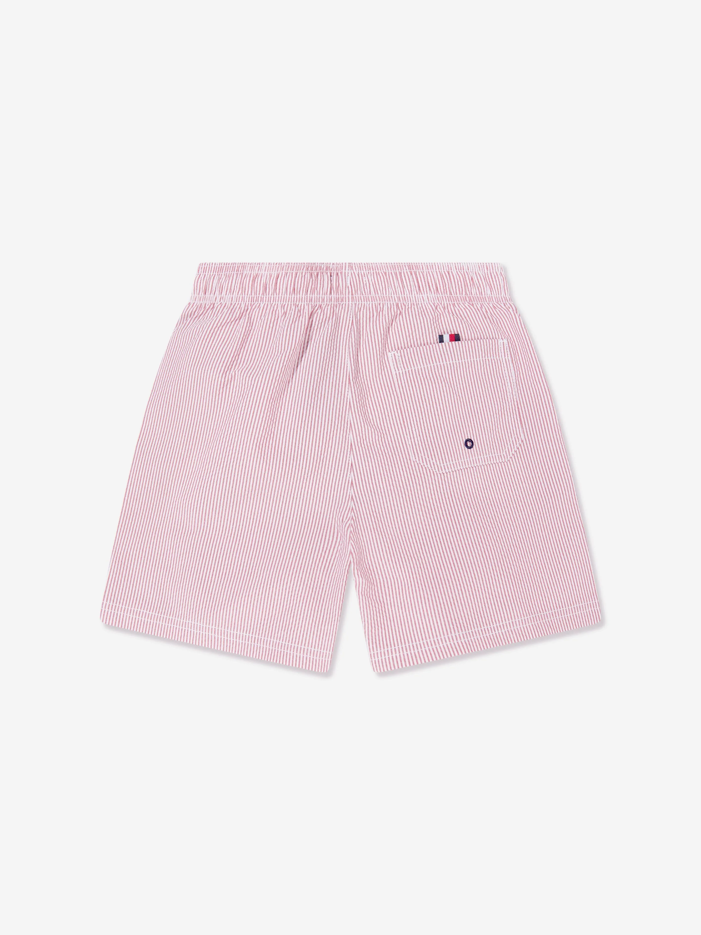 Tommy Hilfiger Short de Bain à Cordon Moyen pour Garçons en Rouge