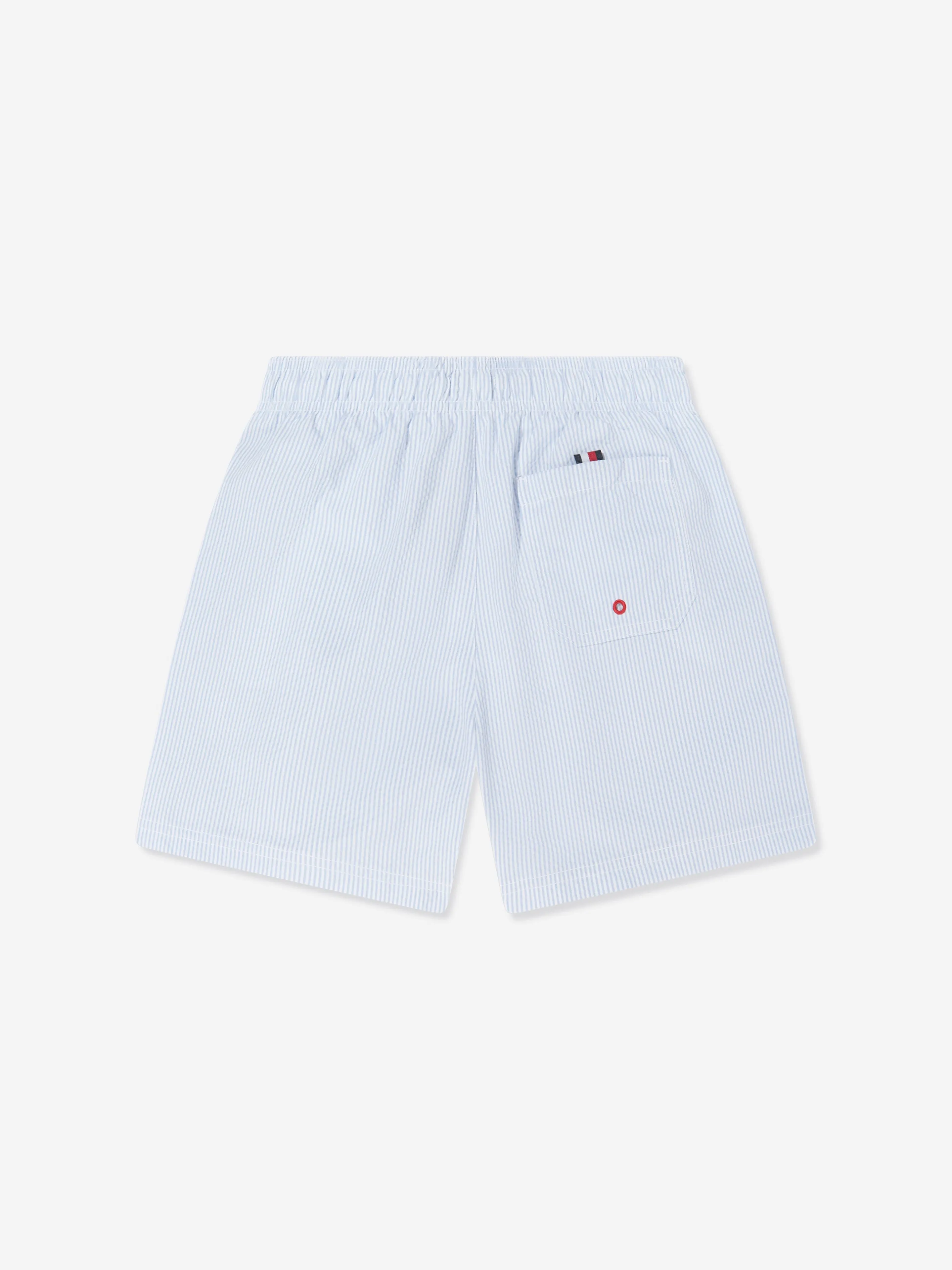 Short de bain rayé pour garçons Tommy Hilfiger en bleu