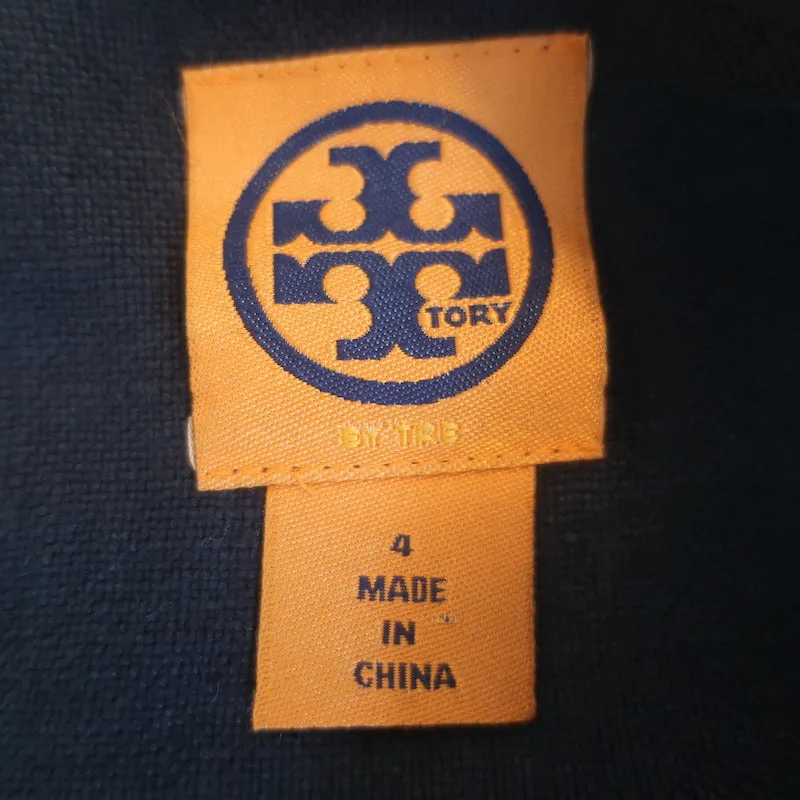 Tory Burch Haut à embellissements cristaux Taille 4 Blouse sans manches en lin marine