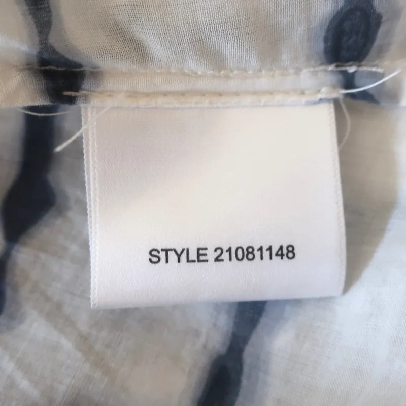 Tory Burch Stephanie Tunique à Broderies Miroir Blanc/Bleu Marine Tie Dye Taille 4