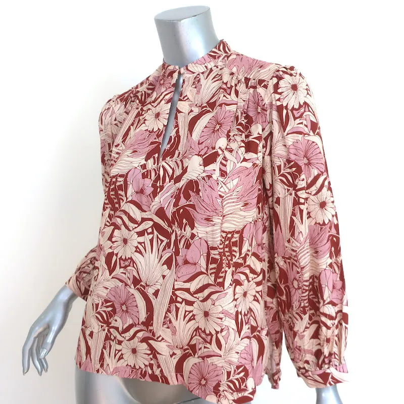 Trovata Blouse Birds of Paradis Bailey Canela Imprimé Palmier Taille Très Petite NEUVE