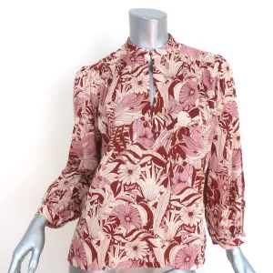Trovata Birds of Paradis Blouse Bailey Canela Palm Print Size Extra Small NEW