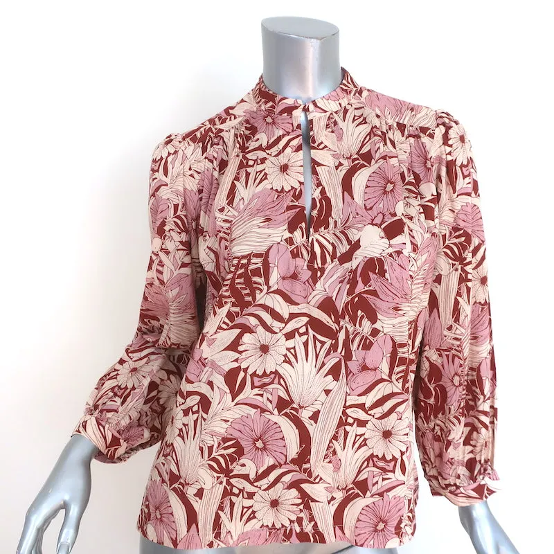 Trovata Blouse Birds of Paradis Bailey Canela Imprimé Palmier Taille Très Petite NEUVE