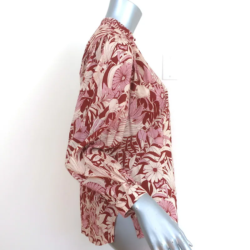 Trovata Blouse Birds of Paradis Bailey Canela Imprimé Palmier Taille Très Petite NEUVE