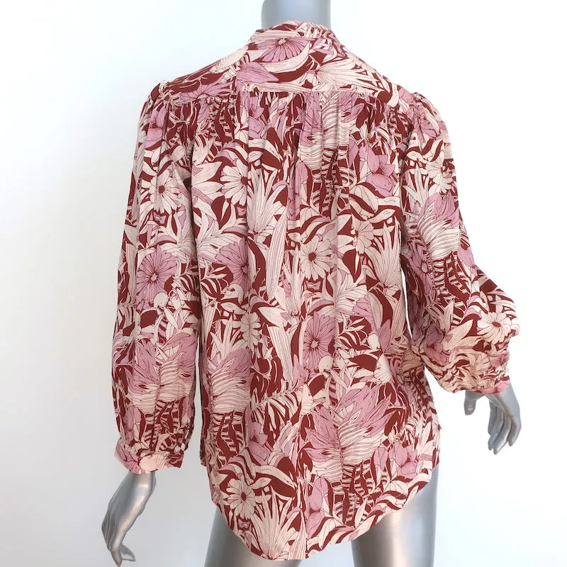 Trovata Blouse Birds of Paradis Bailey Canela Imprimé Palmier Taille Très Petite NEUVE