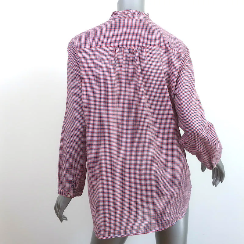 Trovata Birds of Paradis Chemise à Volants Helena à Carreaux Mini Rouge/Bleu Taille L