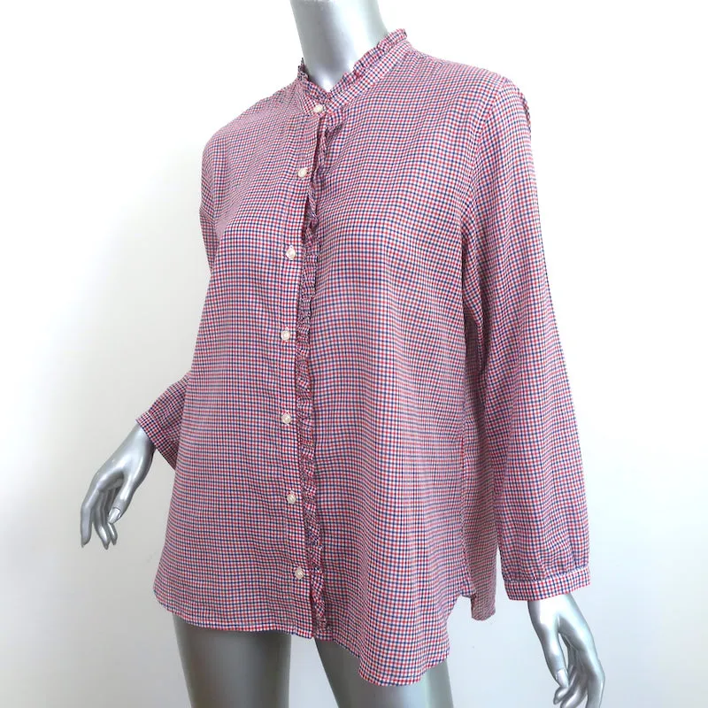 Trovata Birds of Paradis Chemise à Volants Helena à Carreaux Mini Rouge/Bleu Taille L