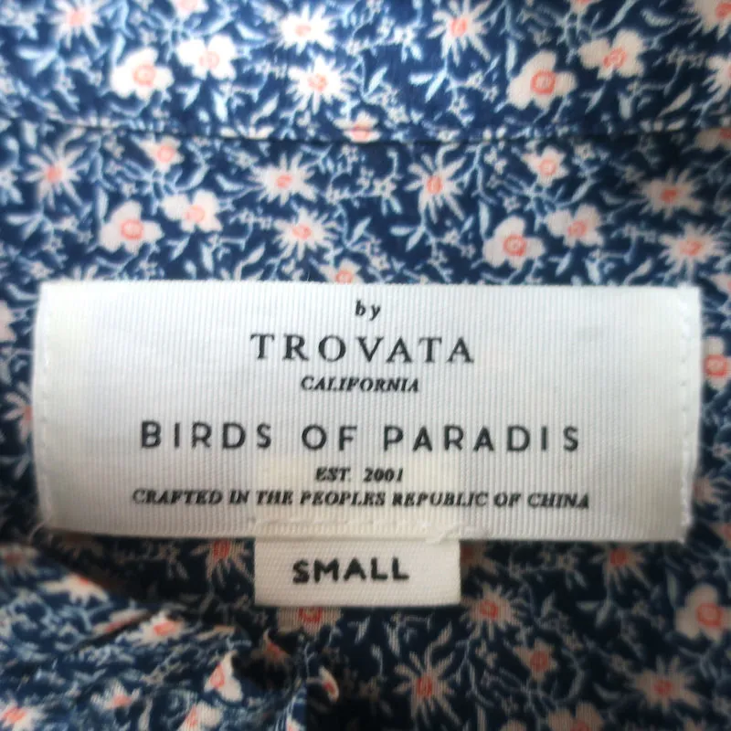 Trovata Birds of Paradis Chemise à Volants Imprimé Floral Marine Taille S