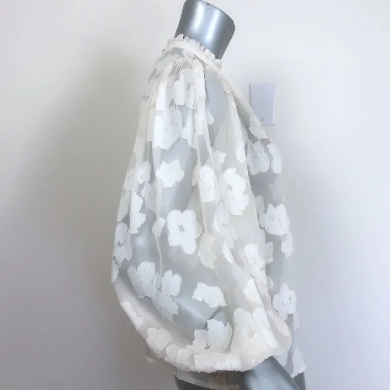 Ulla Johnson Sandrine Blouse Crème Imprimé Fleuri Taille 2 Haut à Manches Longues