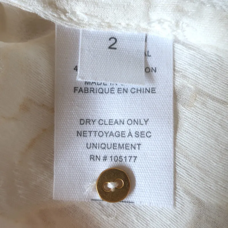 Ulla Johnson Sandrine Blouse Crème Imprimé Fleuri Taille 2 Haut à Manches Longues