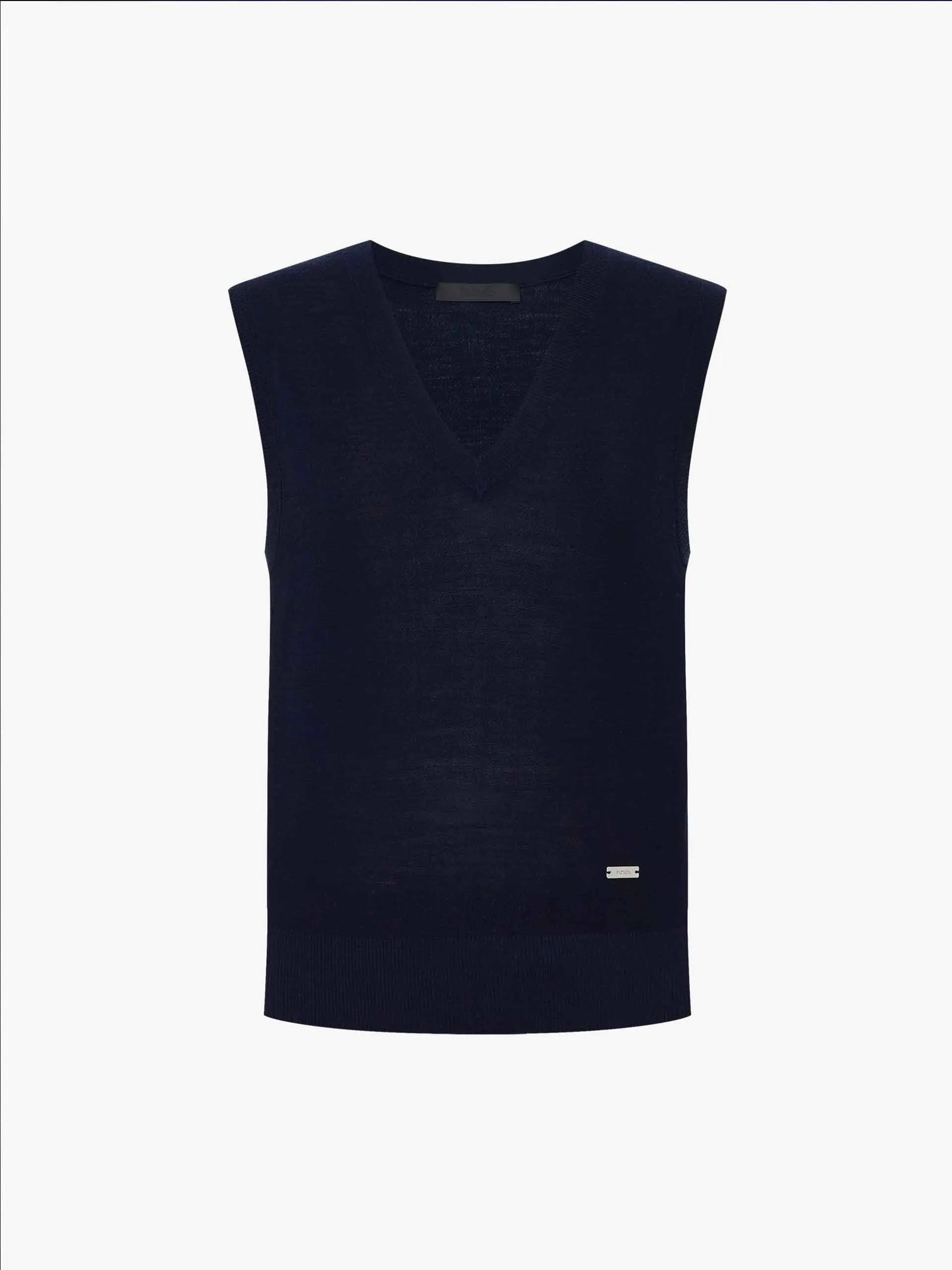Gilet en laine à col en V