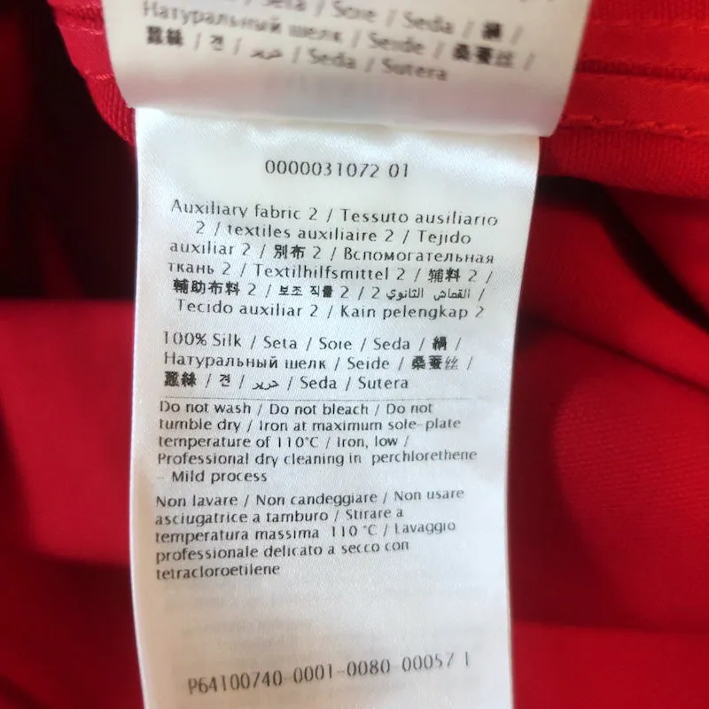 Chemise Valentino à col rosette en coton stretch rouge Taille 42 Manches longues