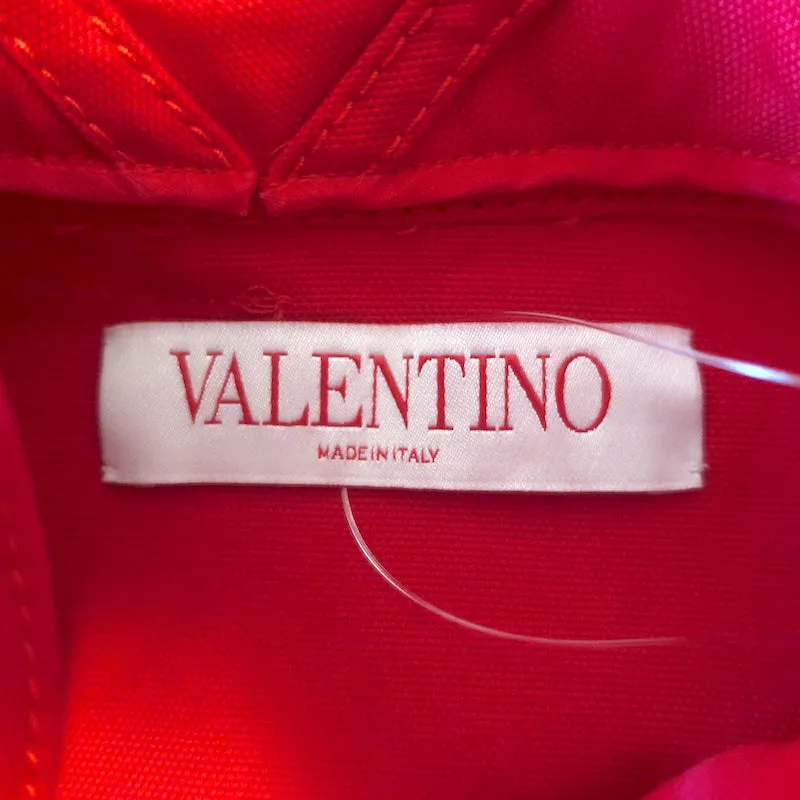 Chemise Valentino à col rosette en coton stretch rouge Taille 42 Manches longues