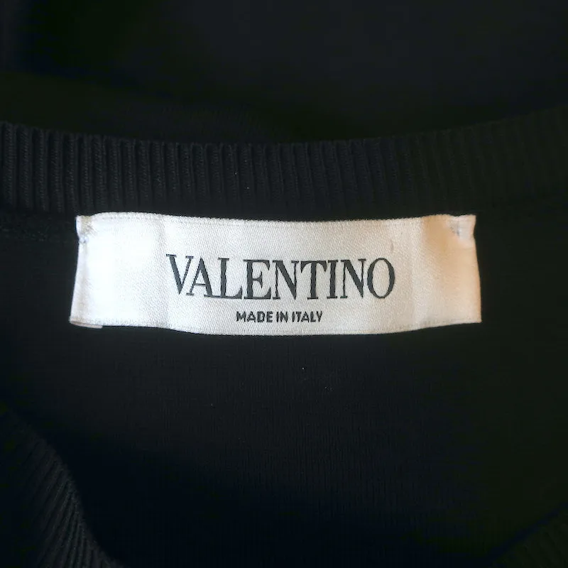 Valentino Haut tunique à volants noir en tricot taille large