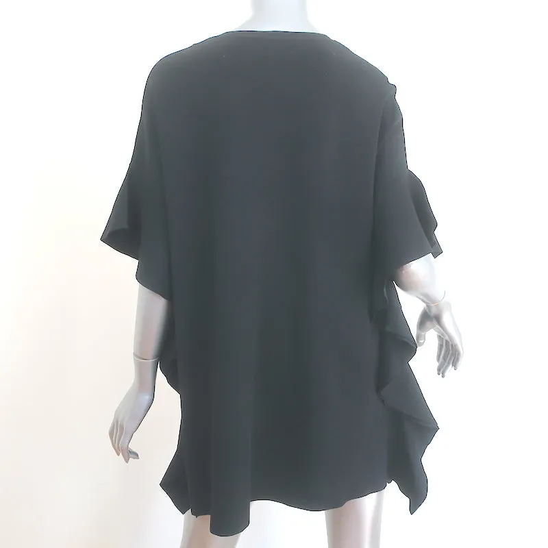 Valentino Haut tunique à volants noir en tricot taille large