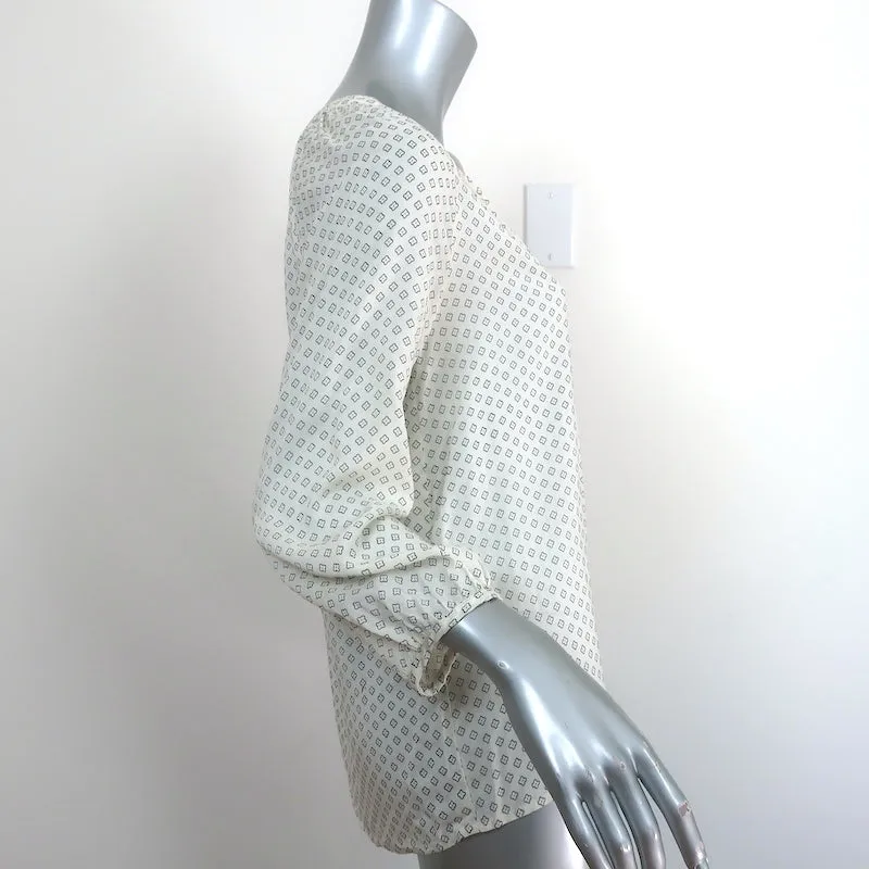 Velvet par Graham & Spencer Blouse Crème Imprimé Floral Taille Très Petit Haut à Encolure en V