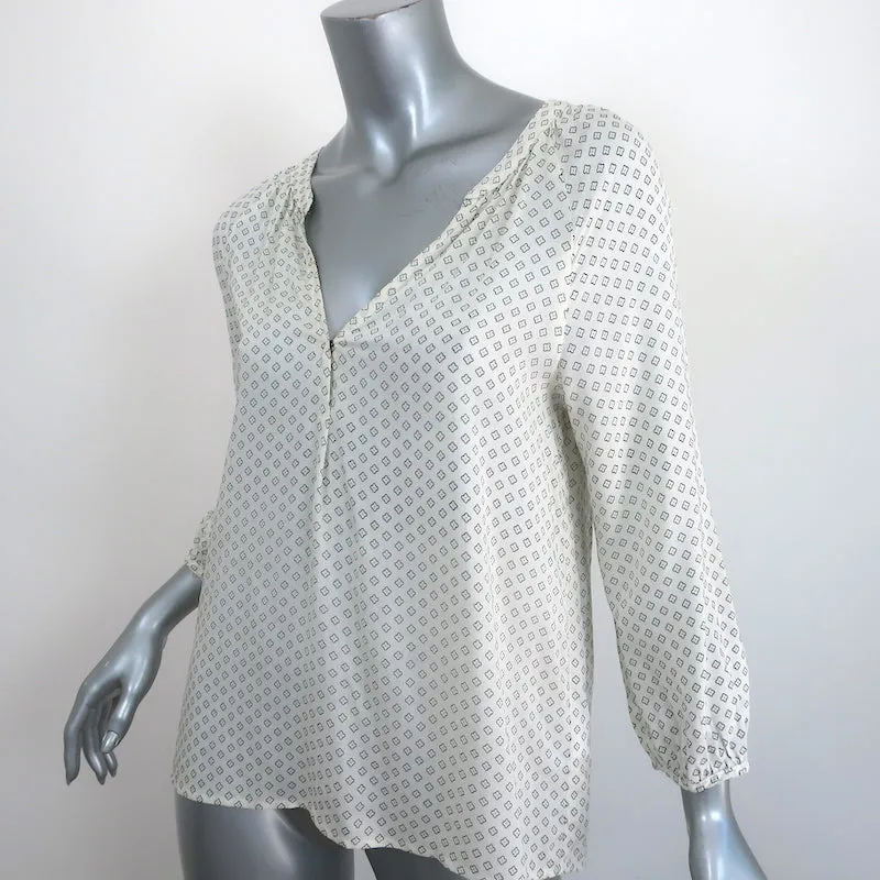Velvet par Graham & Spencer Blouse Crème Imprimé Floral Taille Très Petit Haut à Encolure en V
