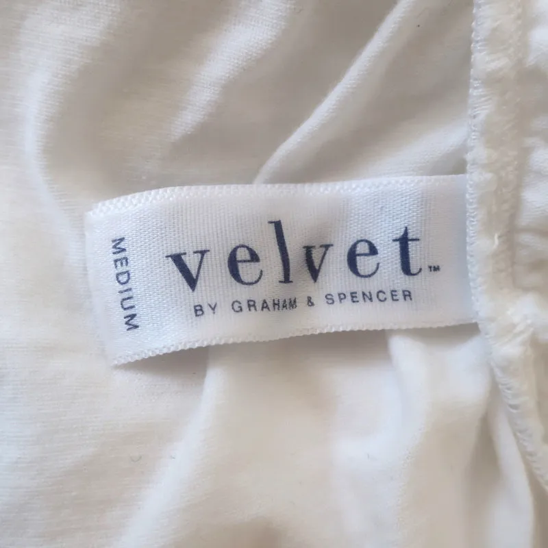 Velvet par Graham & Spencer T-shirt à manches bouffantes Kami Blanc Coton Taille Moyenne NEUF