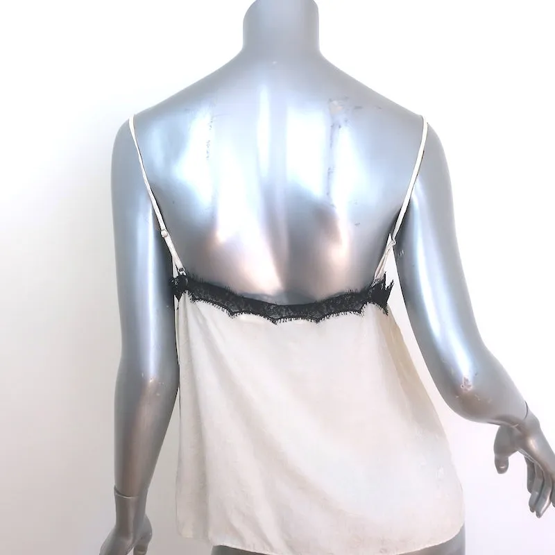 Veronica Beard Ciarlo Haut sans manches à garniture en dentelle Crème Soie Jacquard Taille 4